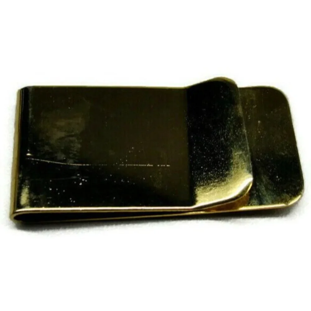 Money Clip Erlanger Health Systems Stainless Steel Gold Tone Credit Card Vintage